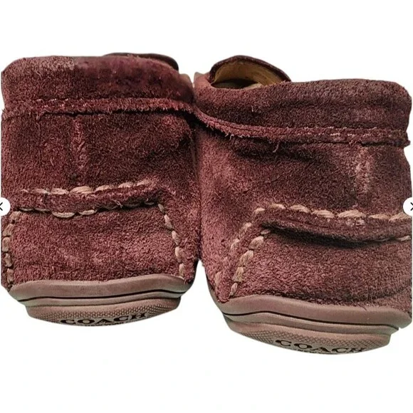 COACH Amber Suede Loafer Size 8B Burgundy Comfort Driver - Picture 4 of 9